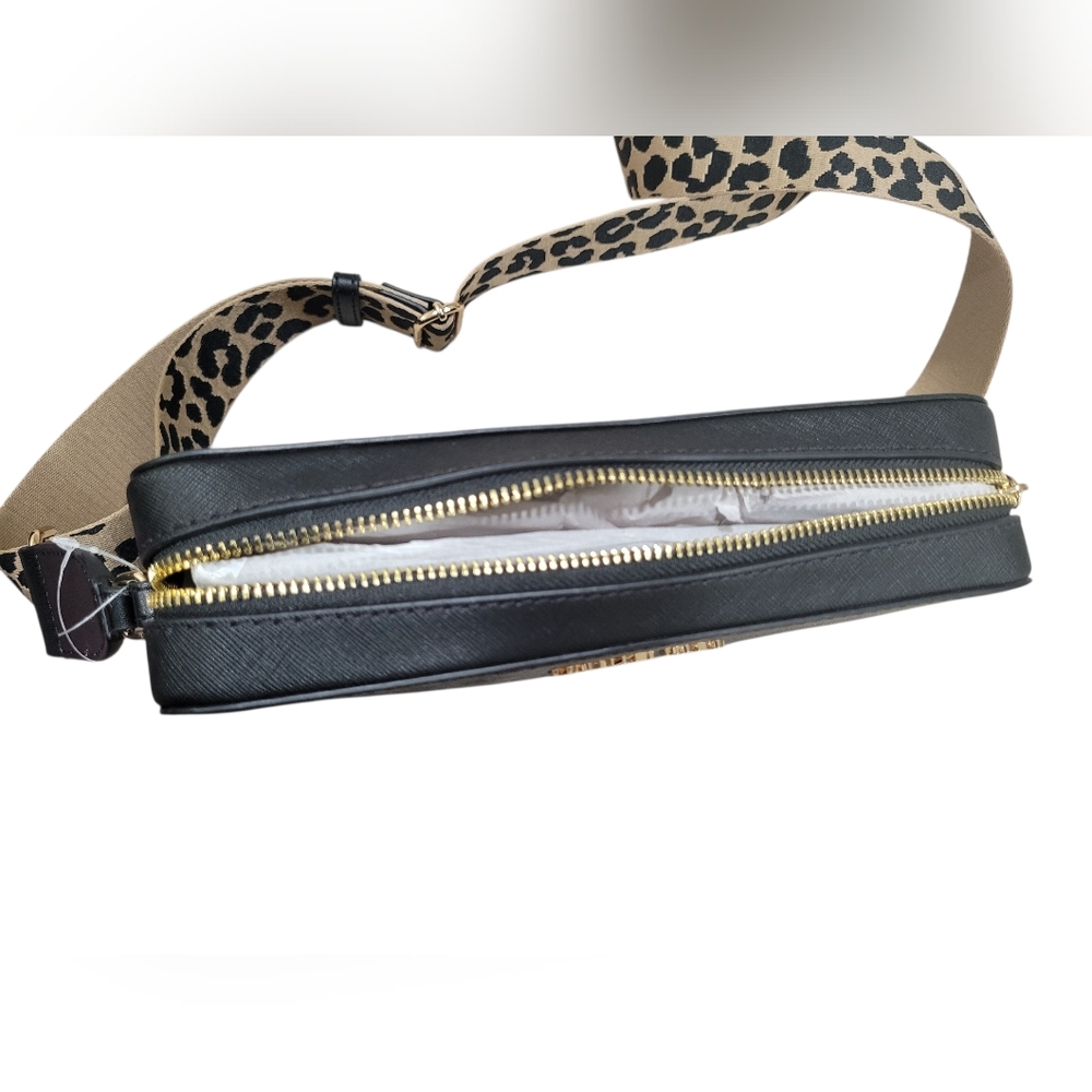 Michael Kors Jet Set Crossbody Bag, Large - Black New ,Animal Print Strap - Picture 7 of 8